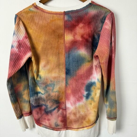 Cactus + Pearl Sunset Tie-Dye Thermal Layered Look Lagenlook Shirt Size Small - Picture 13 of 14